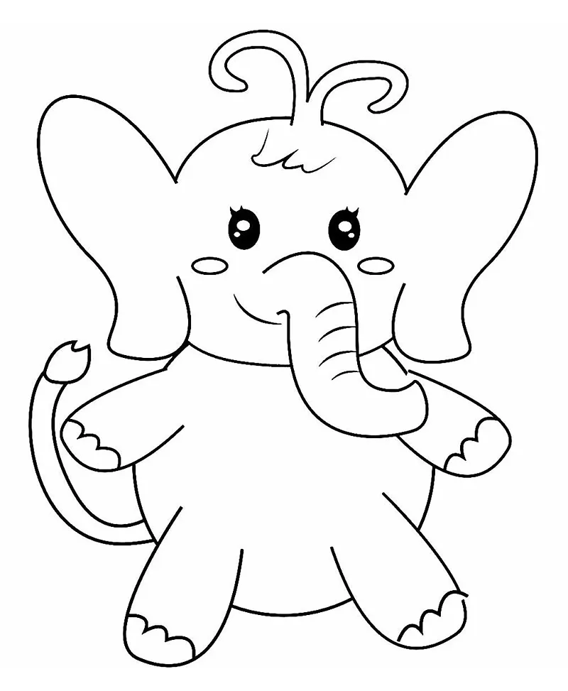 Desenhos de Elefantes para Imprimir e Colorir 11 Desenhos de Elefantes para Imprimir e Colorir 11