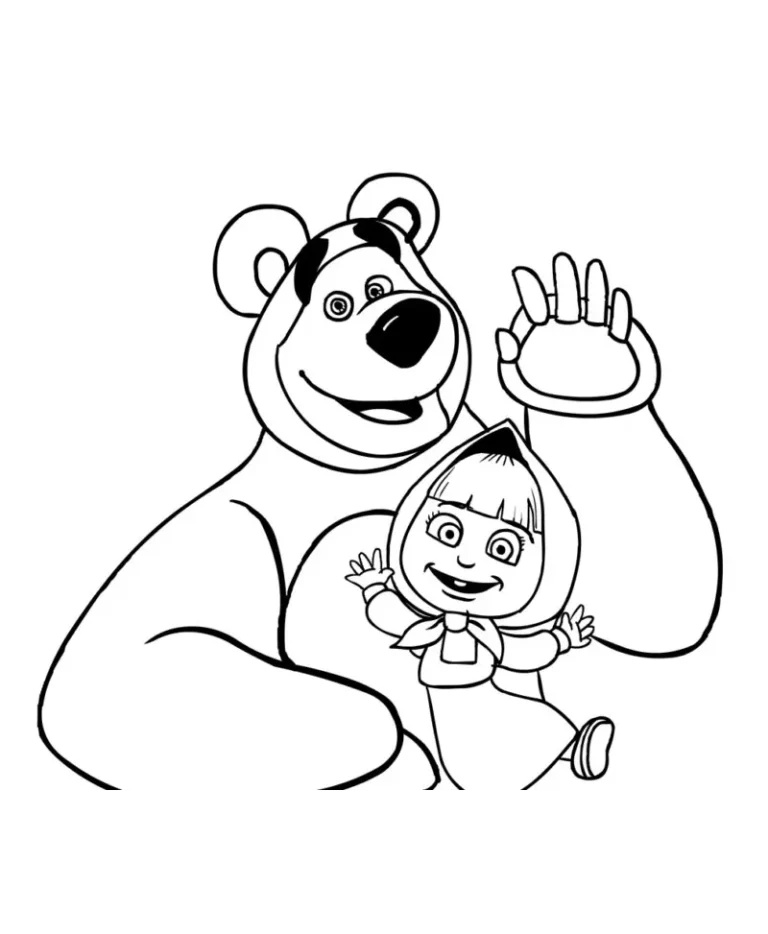 Baixe Masha e Urso para colorir – imprimíveis grátis